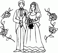 coloring picture of coloring of ceremony  of marriage